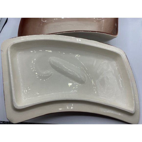 Valley Vista California Pottery Brown Leaf serving Bowl with cover - Picture 3 of 8